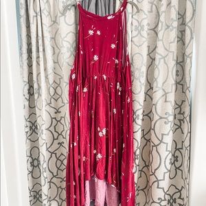 High neck lightweight strap dress